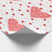 Modern Red Glitter Hearts Patroon Cadeaupapier (Hoek)