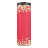 Modern Red Glitter Monogram Stethoscope Nurse Thermosbeker (Achterkant)