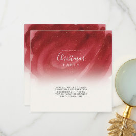 Modern Red & Gold Abstract Christmas Flat Card – E Bedankkaart