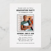 Modern Red Gold Afstuderen fotograaf Folie Uitnodiging (Achterkant)