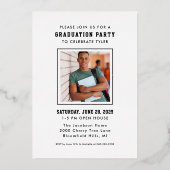 Modern Red Gold Afstuderen fotograaf Folie Uitnodiging (Achterkant)