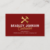 Modern Red Gold Construction Building Visitekaartje (Voorkant)