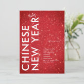 Modern Red Gold Glitter Horse 2026 Lunar New Year Kaart (Staand voorkant)