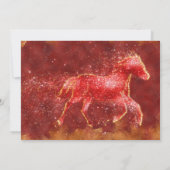 Modern Red Gold Glitter Horse 2026 Lunar New Year Kaart (Achterkant)