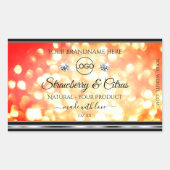 Modern Red Gold Glitter Product Labels juwelen Log (Voorkant)