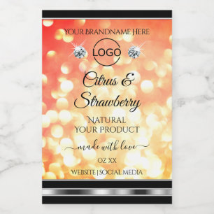 Modern Red Gold Glitter Product Labels juwelen Log Voedselcontainer Etiket