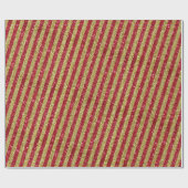 Modern Red Gold Glitter Stripes Patroon Cadeaupapier (Vlak)