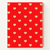 Modern Red Gold Love Hearts Notitieboek (Achterkant)