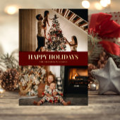 Modern Red Gold Script Prettige feestdagen foto