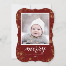 Modern Red Gold Snowflakes Bokeh minimalistische f