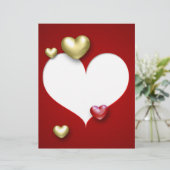 Modern Red Gold Valentijn Hearts (Staand voorkant)