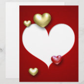 Modern Red Gold Valentijn Hearts (Voorkant / Achterkant)