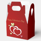 Modern Red Gold Valentijn Hearts Bedankdoosjes (Geopend)