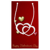Modern Red Gold Valentijn Hearts Klein Cadeauzakje (Achterkant)