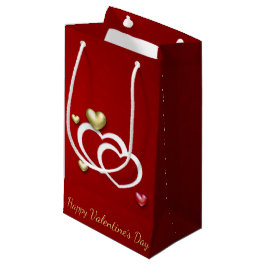 Modern Red Gold Valentijn Hearts Klein Cadeauzakje
