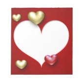Modern Red Gold Valentijn Hearts Notitieblok (Voorkant)