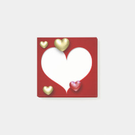 Modern Red Gold Valentijn Hearts Post-it® Notes