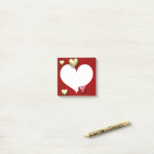 Modern Red Gold Valentijn Hearts Post-it® Notes (Op bureau)