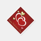 Modern Red Gold Valentijn Hearts Servetten (Hoek)