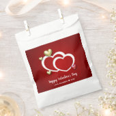 Modern Red Gold Valentijnsdag Hearts Bedankzakje (Geknipt)