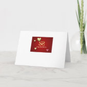 Modern Red Gold Valentijnsdag Hearts Feestdagen Kaart (Achterkant)