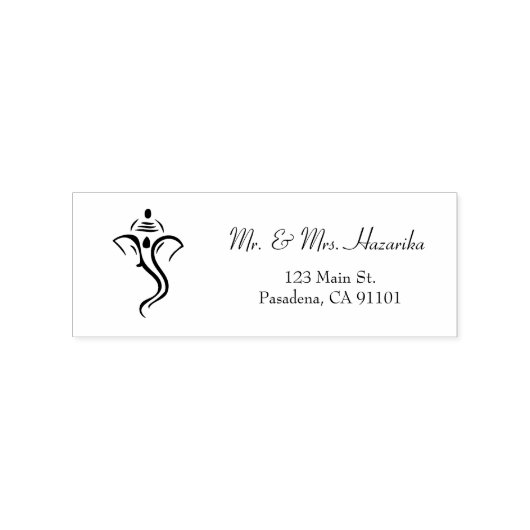 Modern Red & Gold Vinayaka Wedding Design Rubberstempel (Gestempeld)