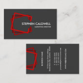 Modern Red Gray Professional Visitekaartje (Voorkant / Achterkant)