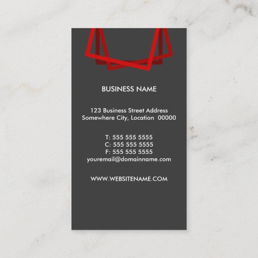 Modern Red Gray Professional Visitekaartje (Achterkant)
