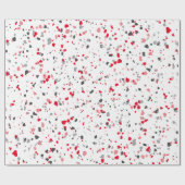 Modern Red Gray Terrazzo Pattern Cadeaupapier (Vlak)