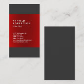 Modern Red Gray Trendy Professional Visitekaartje (Voorkant / Achterkant)