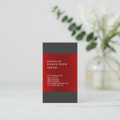 Modern Red Gray Trendy Professional Visitekaartje (Staand voorkant)