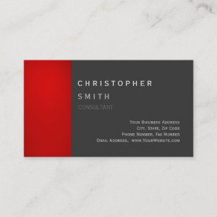 Modern Red Gray Unieke standaard Visitekaartje
