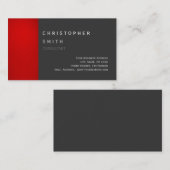 Modern Red Gray Unieke standaard Visitekaartje (Voorkant / Achterkant)