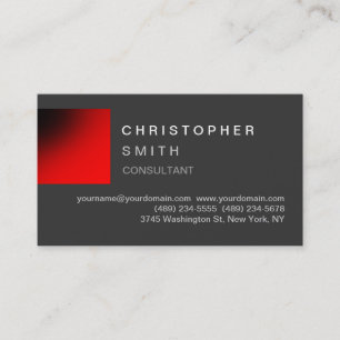 Modern Red Gray Unieke standaard Visitekaartje