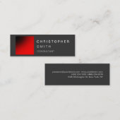 Modern Red Gray Unique Skinny Visitekaartje (Voorkant / Achterkant)