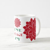 Modern Red, Green and White Love, Peace, Joy text Koffiemok (Voorkant rechts)