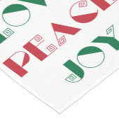 Modern Red, Green and White Love, Peace, Joy text Korte Tafelloper (Hoek)