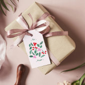 Modern Red & Green Christmas Floral Pattern Cadeaulabel