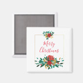 Modern Red Green & Gold kerstfeestdag Magneet (Voorkant / Achterkant)