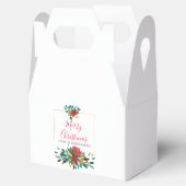 Modern Red Green & Gold KerstFloral Bedankdoosjes (Geopend)