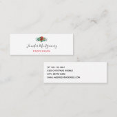 Modern Red Green & Gold KerstFloral Mini Visitekaartje (Voorkant / Achterkant)