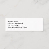 Modern Red Green & Gold KerstFloral Mini Visitekaartje (Achterkant)