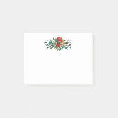 Modern Red Green & Gold KerstFloral Post-it® Notes (Voorkant)