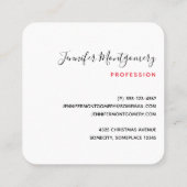 Modern Red Green & Gold KerstFloral Vierkante Visitekaartje (Achterkant)