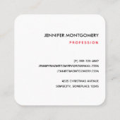 Modern Red Green & Gold KerstFloral Vierkante Visitekaartje (Achterkant)