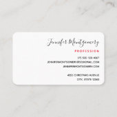 Modern Red Green & Gold KerstFloral Visitekaartje (Achterkant)