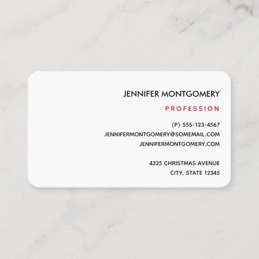 Modern Red Green & Gold KerstFloral Visitekaartje (Achterkant)