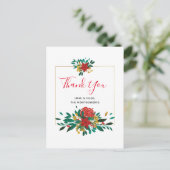 Modern Red Green & Gold Kerstmis Hartelijk dank Briefkaart (Staand voorkant)