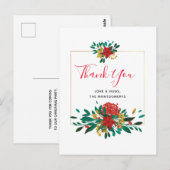 Modern Red Green & Gold Kerstmis Hartelijk dank Briefkaart (Voorkant / Achterkant)