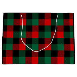 Modern Red Green-kerstbuffelpatroon Groot Cadeauzakje